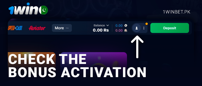 Check if the bonus is available on 1Win account