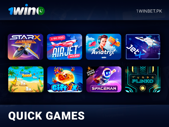 Crash games on the 1Win website - available quick games