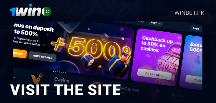 Visit the 1Win online casino website