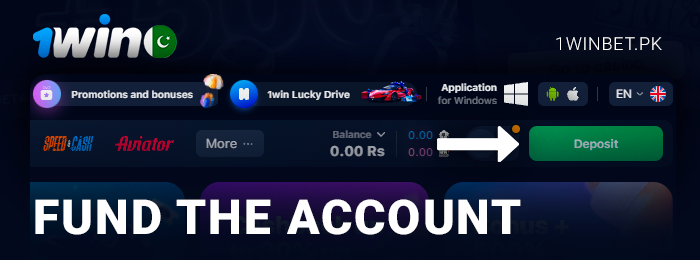 Make a deposit to your 1Win account