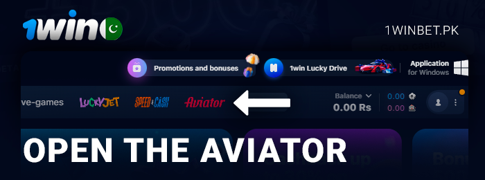 Find the Aviator game at 1Win online casino
