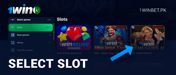 Choose an online slot at 1Win Casino