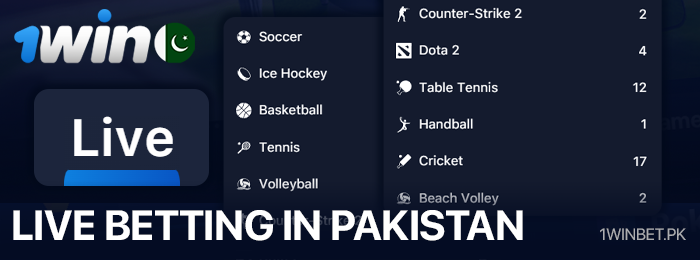 Live betting at 1Win Pakistan