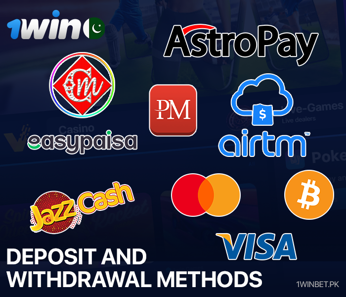 Payment methods for playing poker at 1Win Pakistan