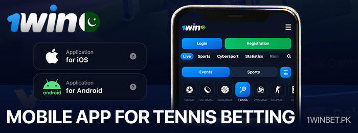 1Win پر ٹینس بیٹنگ کے لیے موبائل ایپ